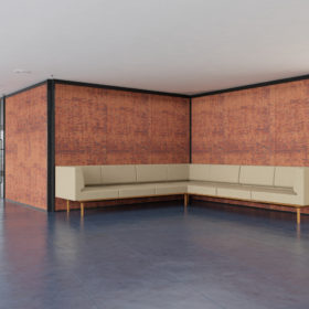 PurOptima Adaptable Wall with leather sofa