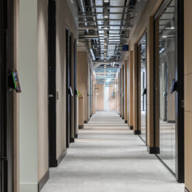 Project: Rabobank | PurOptima 117 Plus Single Glazing, Edge Affinity Doors, Tech Panels | Photography: Office Curator