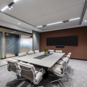 Project: Rabobank | PurOptima 117 Plus Single Glazing, Edge Affinity Doors, Tech Panels | Photography: Office Curator