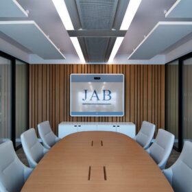 Project: Jab Partners | Products: Revolution 100 double glazing acoustic glass walls with Switchable glass and Edge Affinity single glazed doors