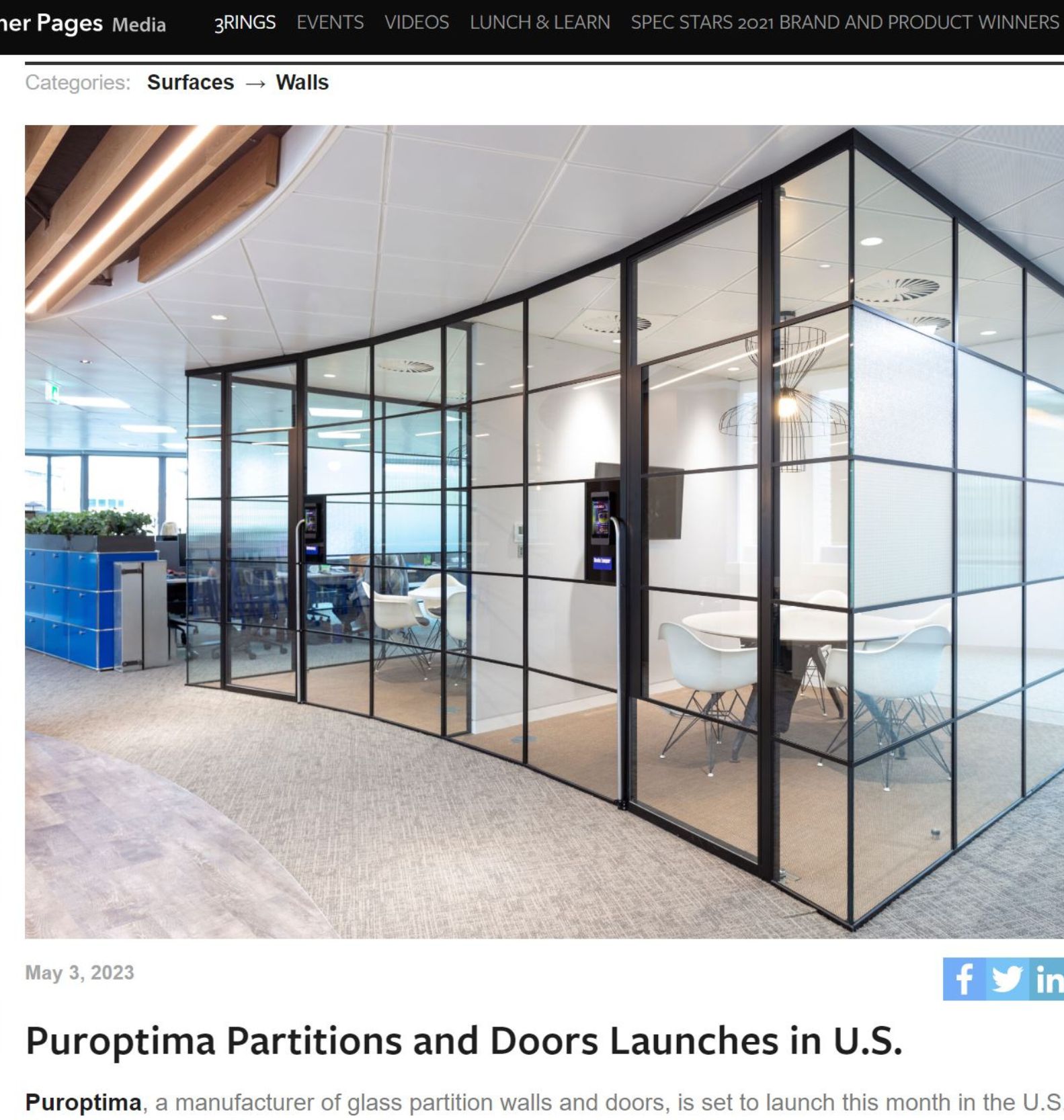 PurOptima, Glass Walls, Designer Pages Media